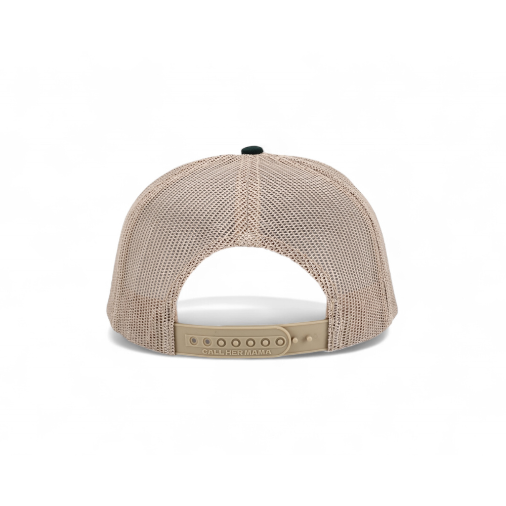 Mama Club™ Cowboy Script Khaki / Green Trucker